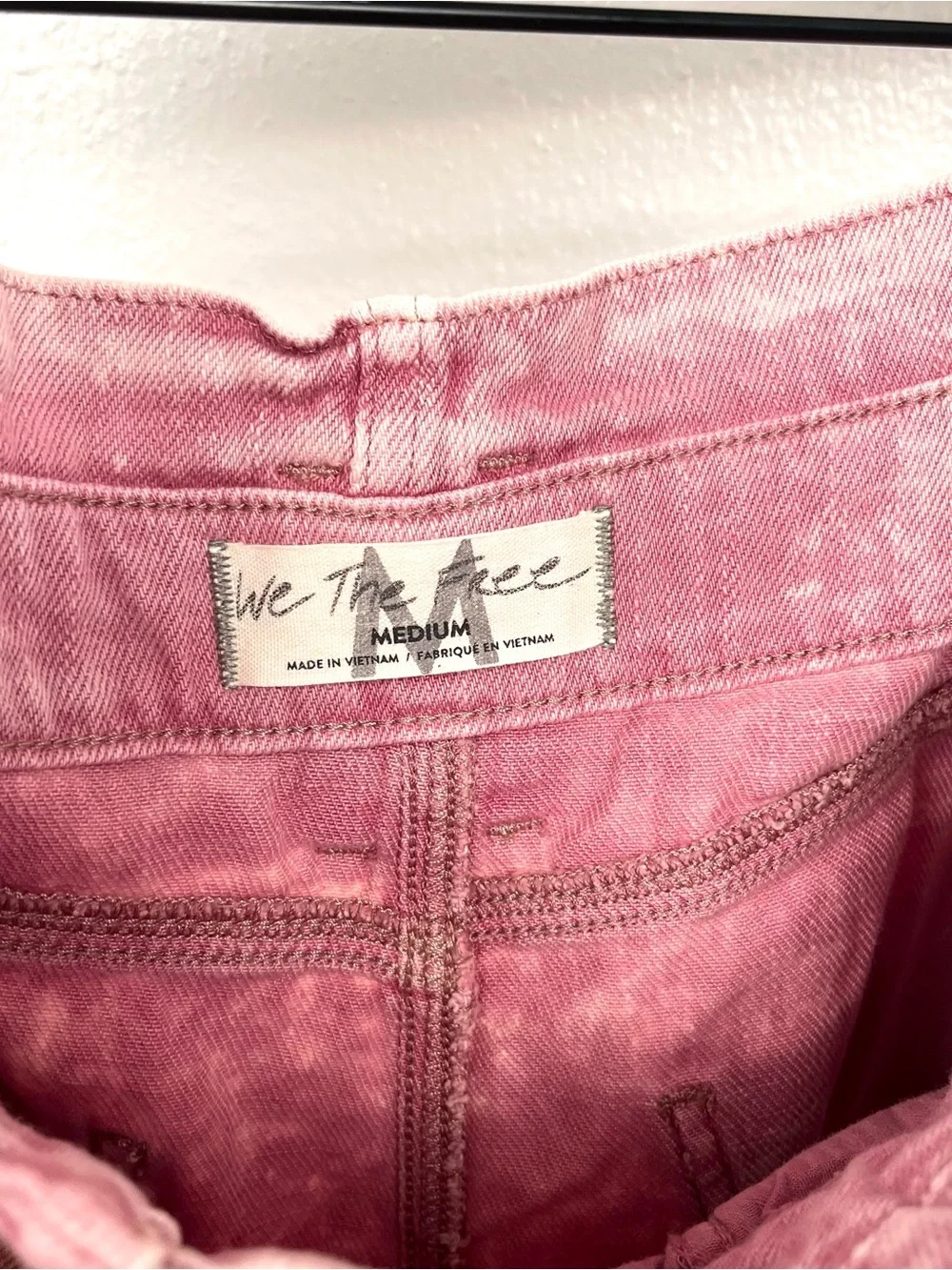 Free People Medium We The Free High-Waist Pink-Purple Belted Denim Shorts